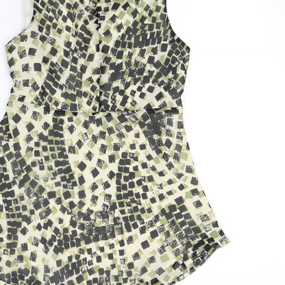 PLanet Womens Green Geometric  Fit & Flare  Size 12