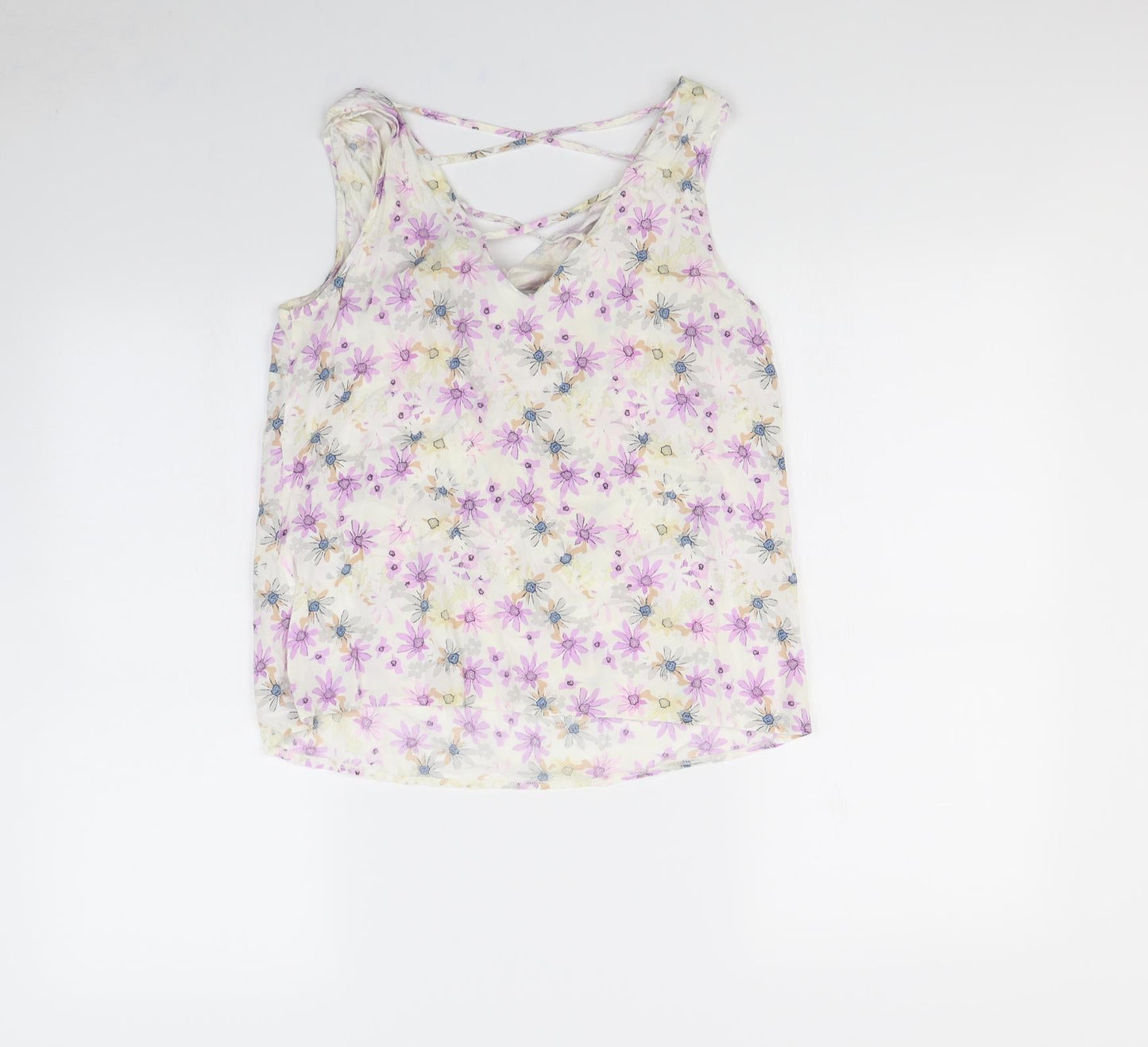 Atmosphere Womens White Floral  Basic T-Shirt Size 10