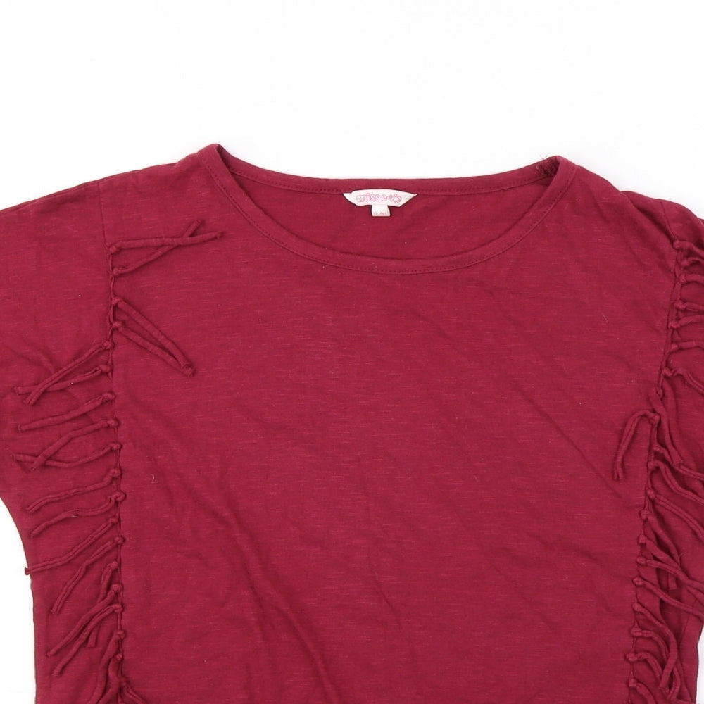 Miss Evie  Girls Purple   Basic T-Shirt Size 13 Years