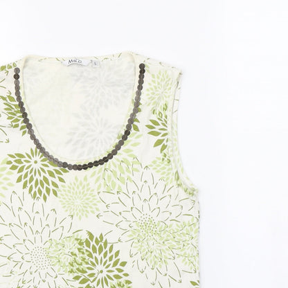 Womens UK Size L M&Co White Basic Tank