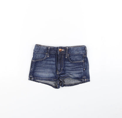 Preworn Girls Blue   Cut-Off Shorts Size 4 Years