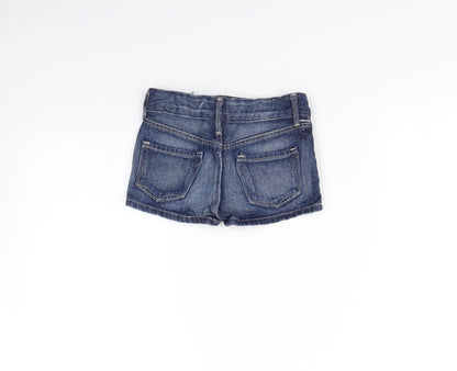 Preworn Girls Blue   Cut-Off Shorts Size 4 Years