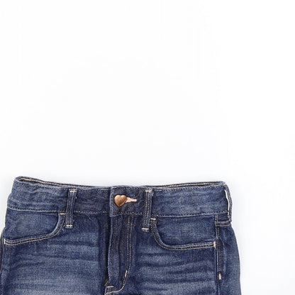Preworn Girls Blue   Cut-Off Shorts Size 4 Years