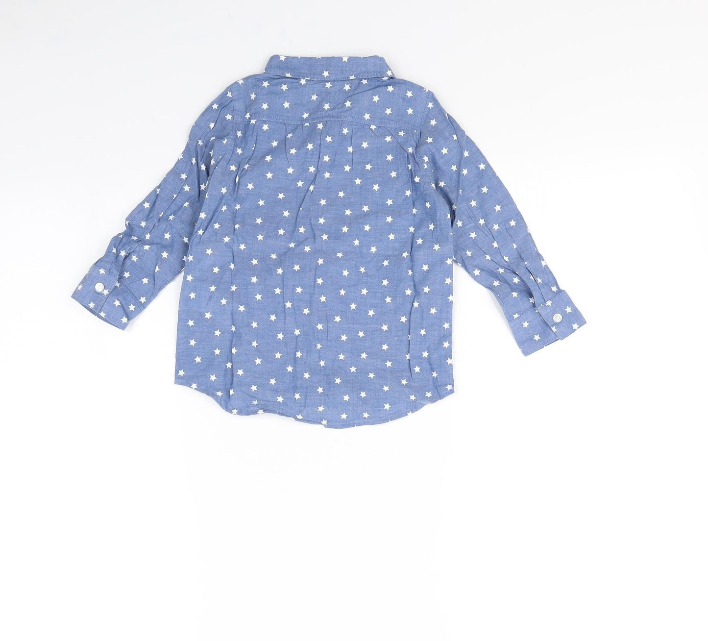H&M Girls Blue Spotted  Basic Button-Up Size 2 Years