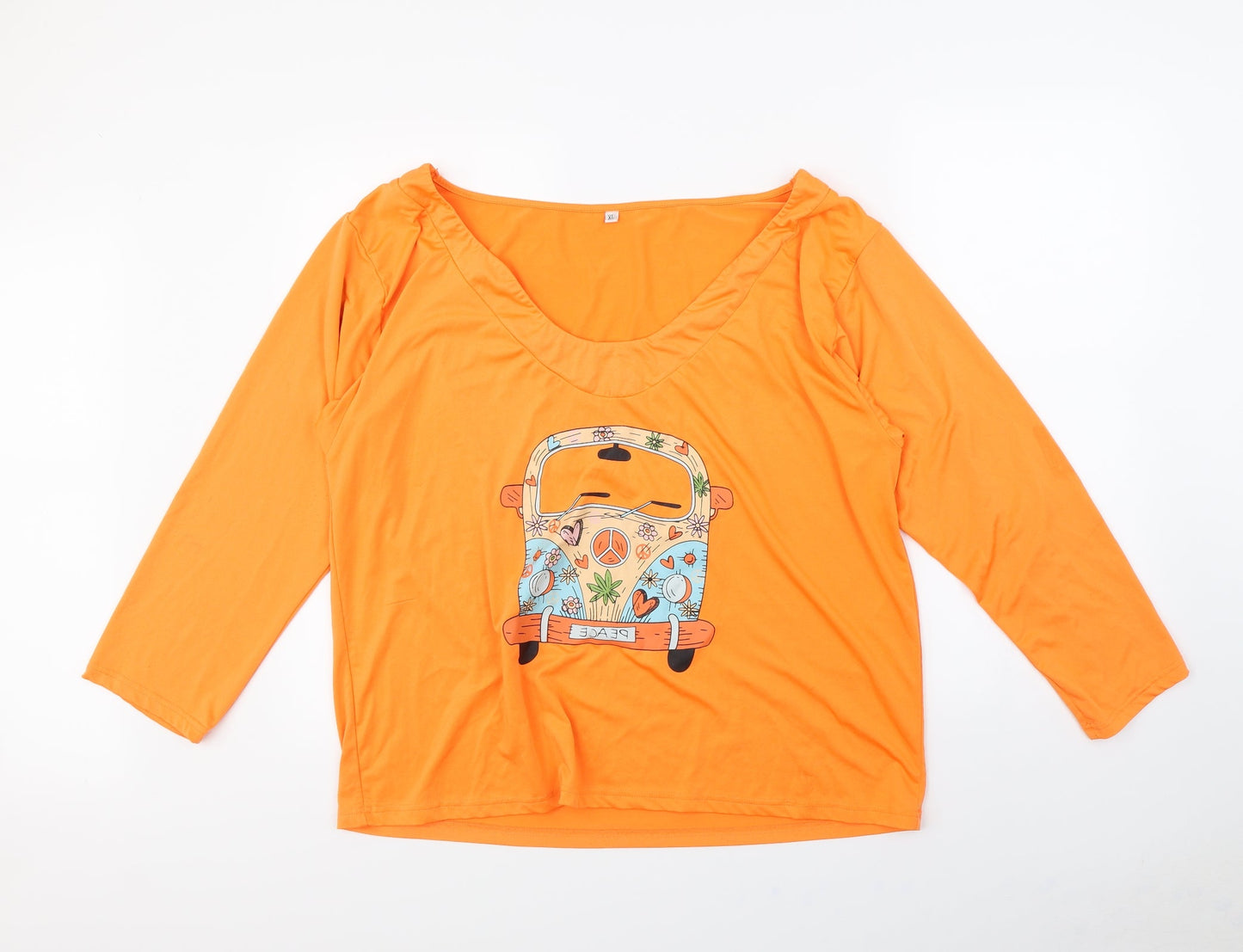 Womens UK Size XL Preworn Orange Basic T-Shirt