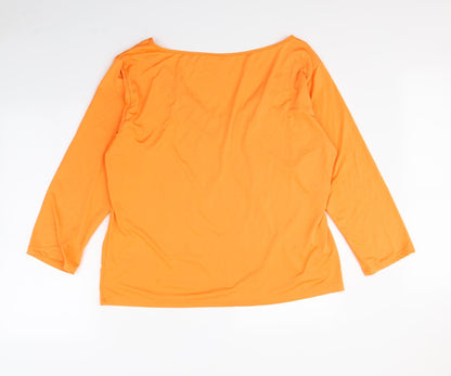 Womens UK Size XL Preworn Orange Basic T-Shirt