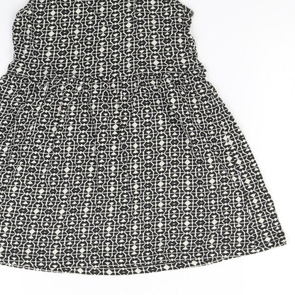 H&M Girls Black Geometric  Fit & Flare  Size 2 Years