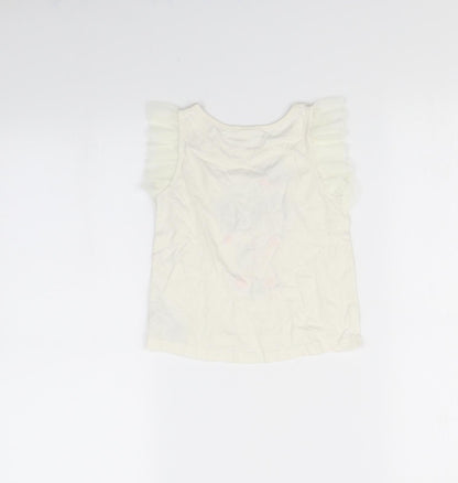 Gap Girls White   Basic T-Shirt Size 3 Years