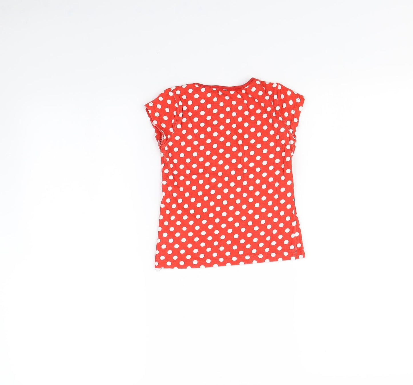 NOVA Girls Red Polka Dot  Basic T-Shirt Size 4 Years
