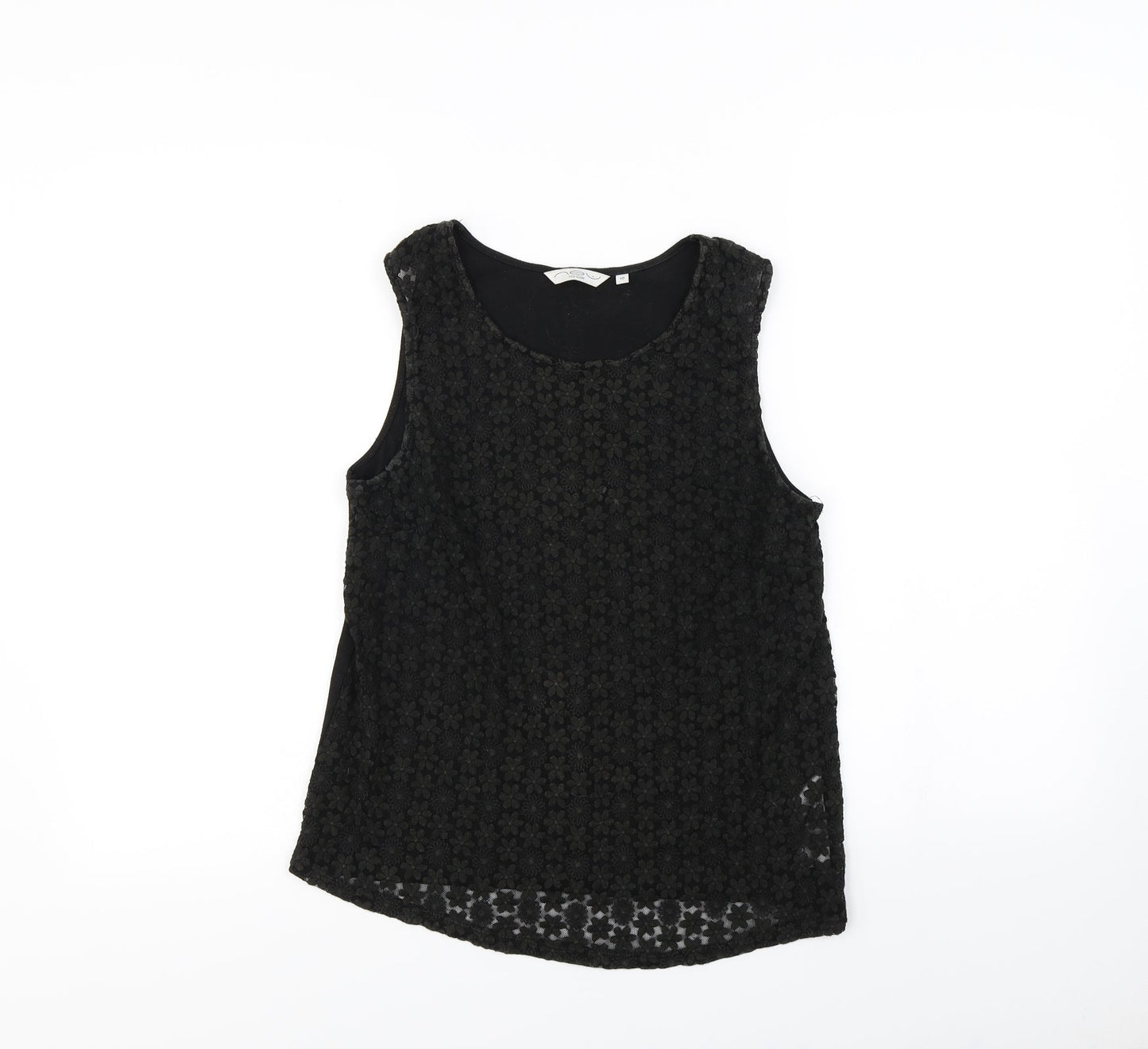 Womens UK Size 10 New Look Black Basic Tank