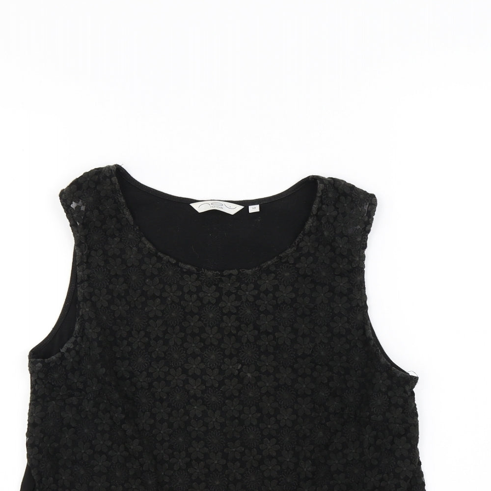 Womens UK Size 10 New Look Black Basic Tank