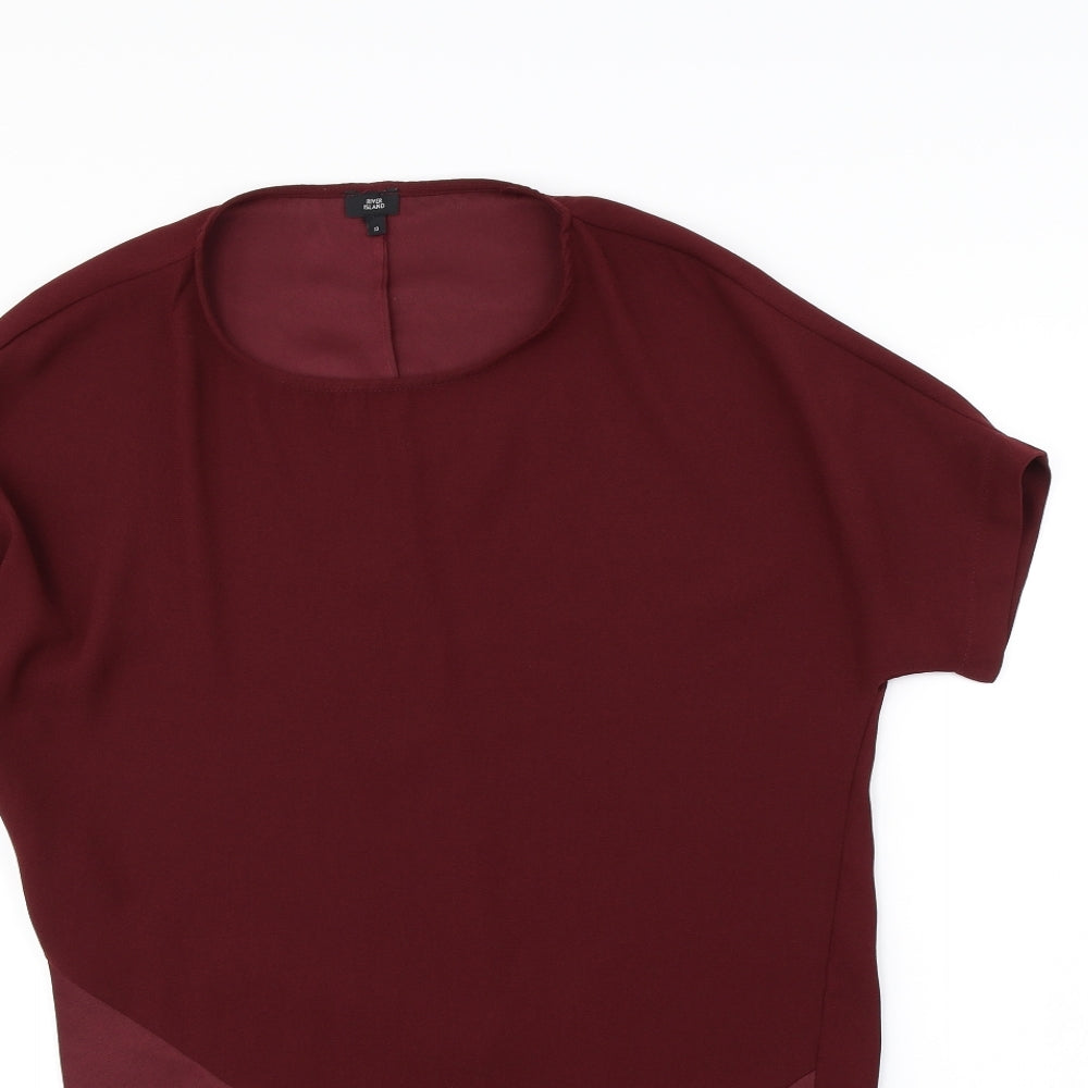 Womens UK Size 10 River Island Red Basic Blouse