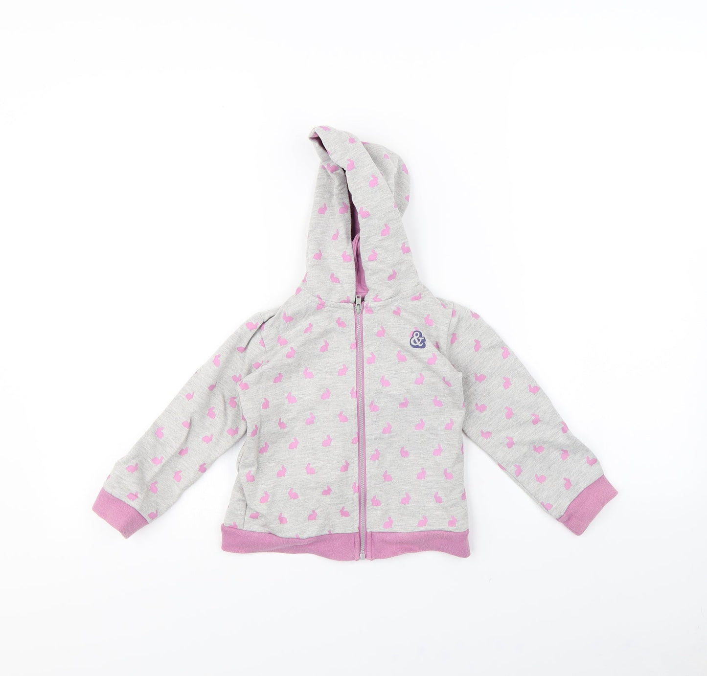 mamas & papas Girls Grey Spotted  Jacket  Size 3 Years  - rabbit