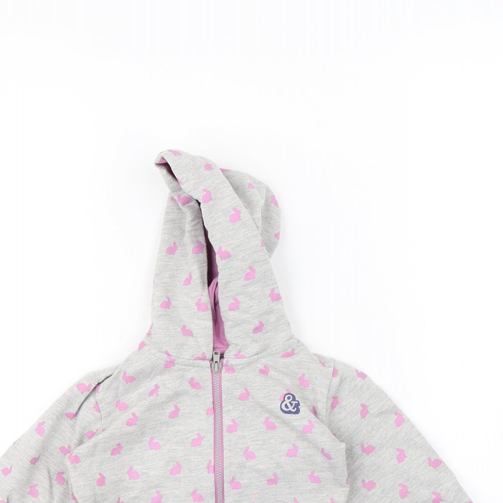 mamas & papas Girls Grey Spotted  Jacket  Size 3 Years  - rabbit