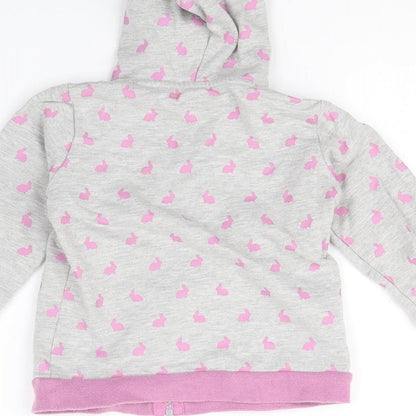 mamas & papas Girls Grey Spotted  Jacket  Size 3 Years  - rabbit