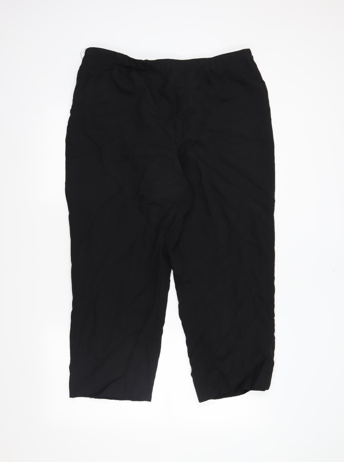 Womens UK Size 20 Preworn Regular Fit  Black Trousers