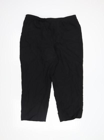 Womens UK Size 20 Preworn Regular Fit  Black Trousers