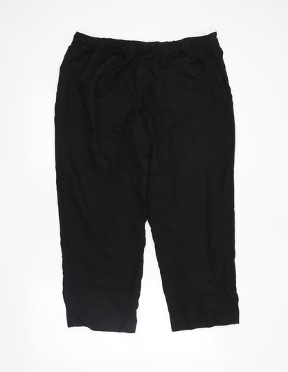 Womens UK Size 20 Preworn Regular Fit  Black Trousers