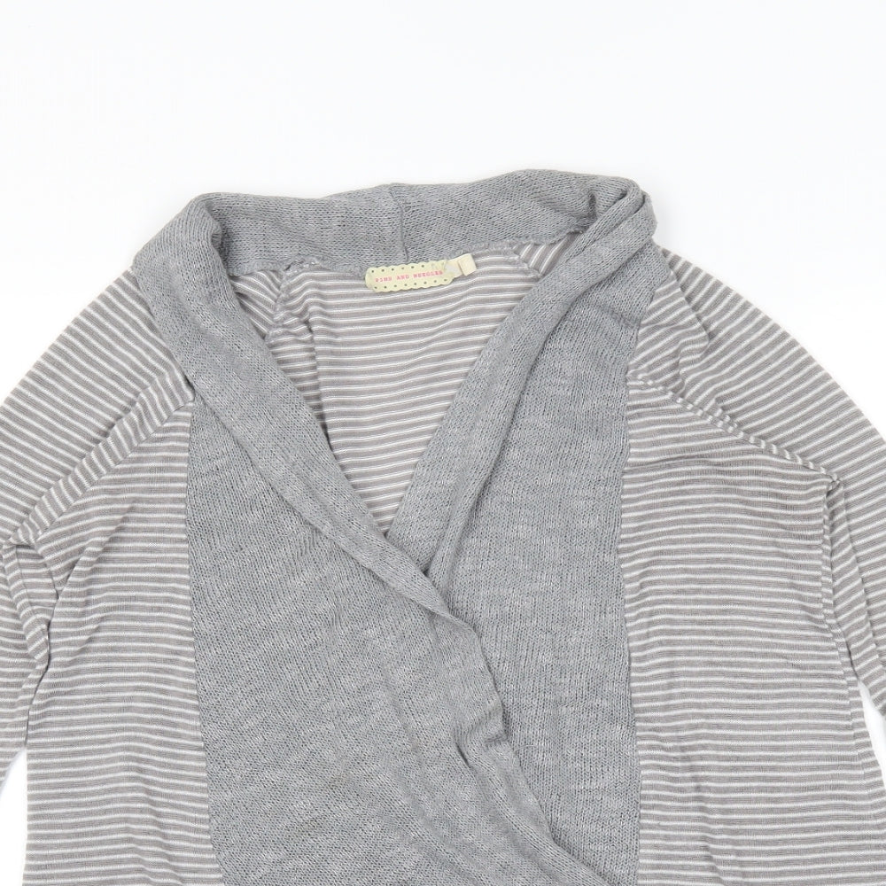 Pins & Needles Womens Grey Striped  Wrap Jumper Size S
