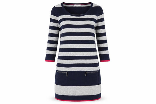 Autograph Womens Blue Striped  Pullover Jumper Size 8