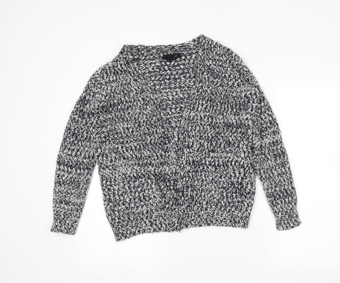 Atmosphere Womens Grey Herringbone  Wrap Jumper Size 10