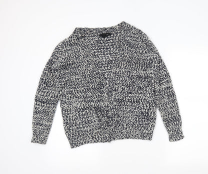 Atmosphere Womens Grey Herringbone  Wrap Jumper Size 10