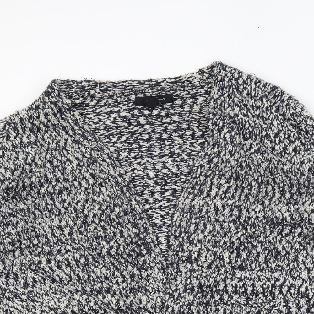 Atmosphere Womens Grey Herringbone  Wrap Jumper Size 10