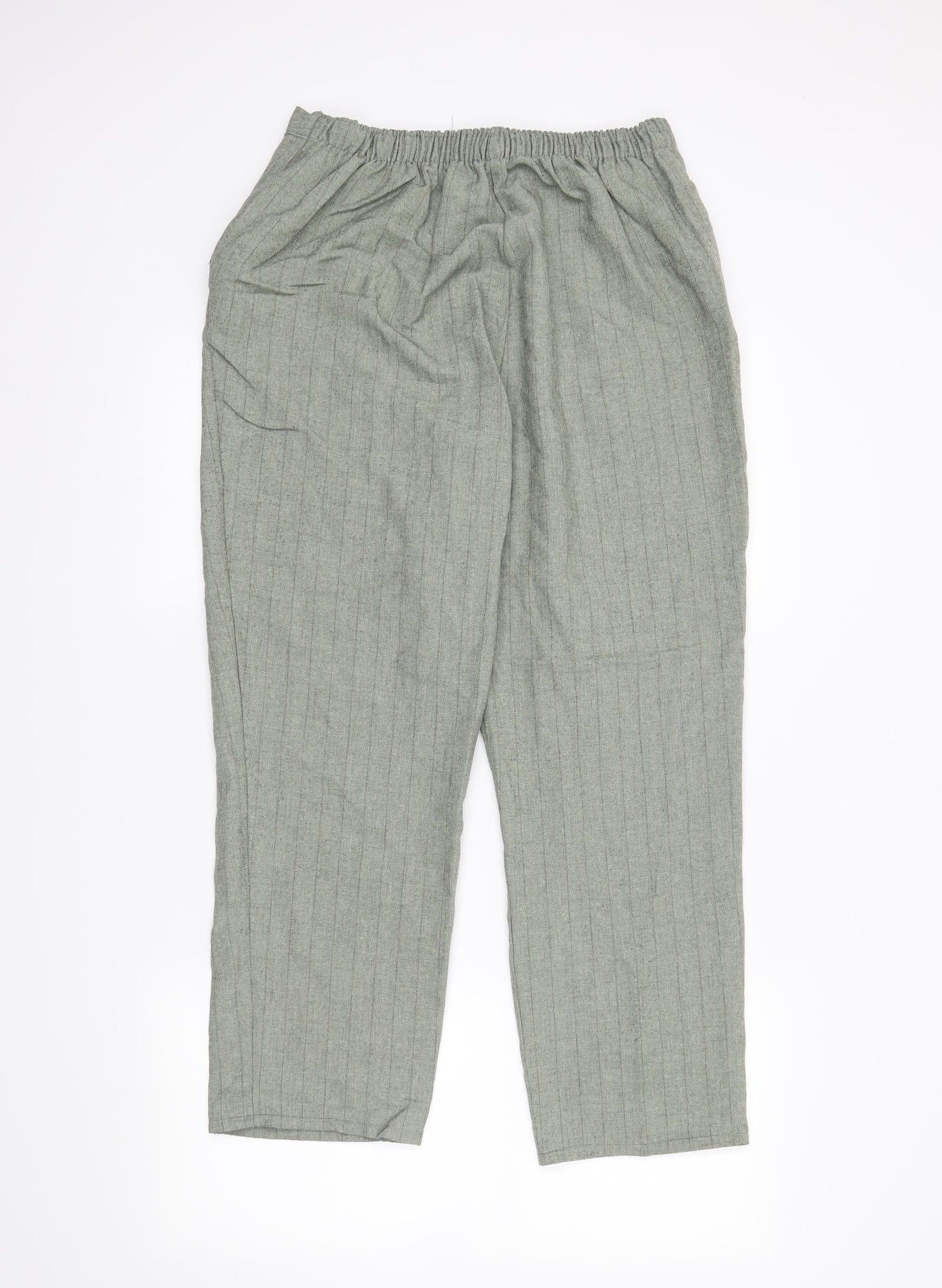 Womens UK Size 16 Preworn Regular Fit  Green Trousers