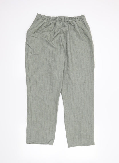 Womens UK Size 16 Preworn Regular Fit  Green Trousers
