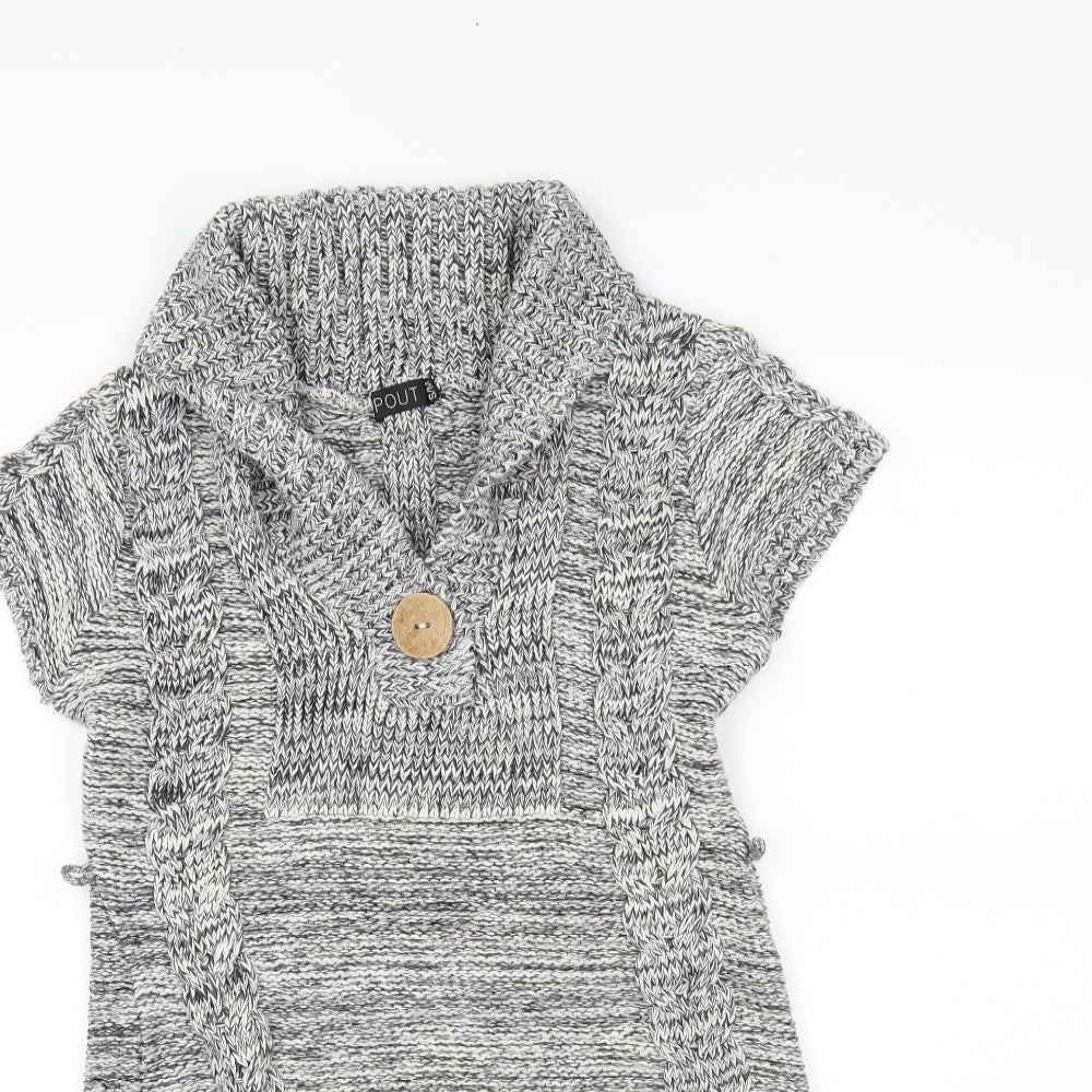 POUT Womens Grey   Pullover Jumper Size S