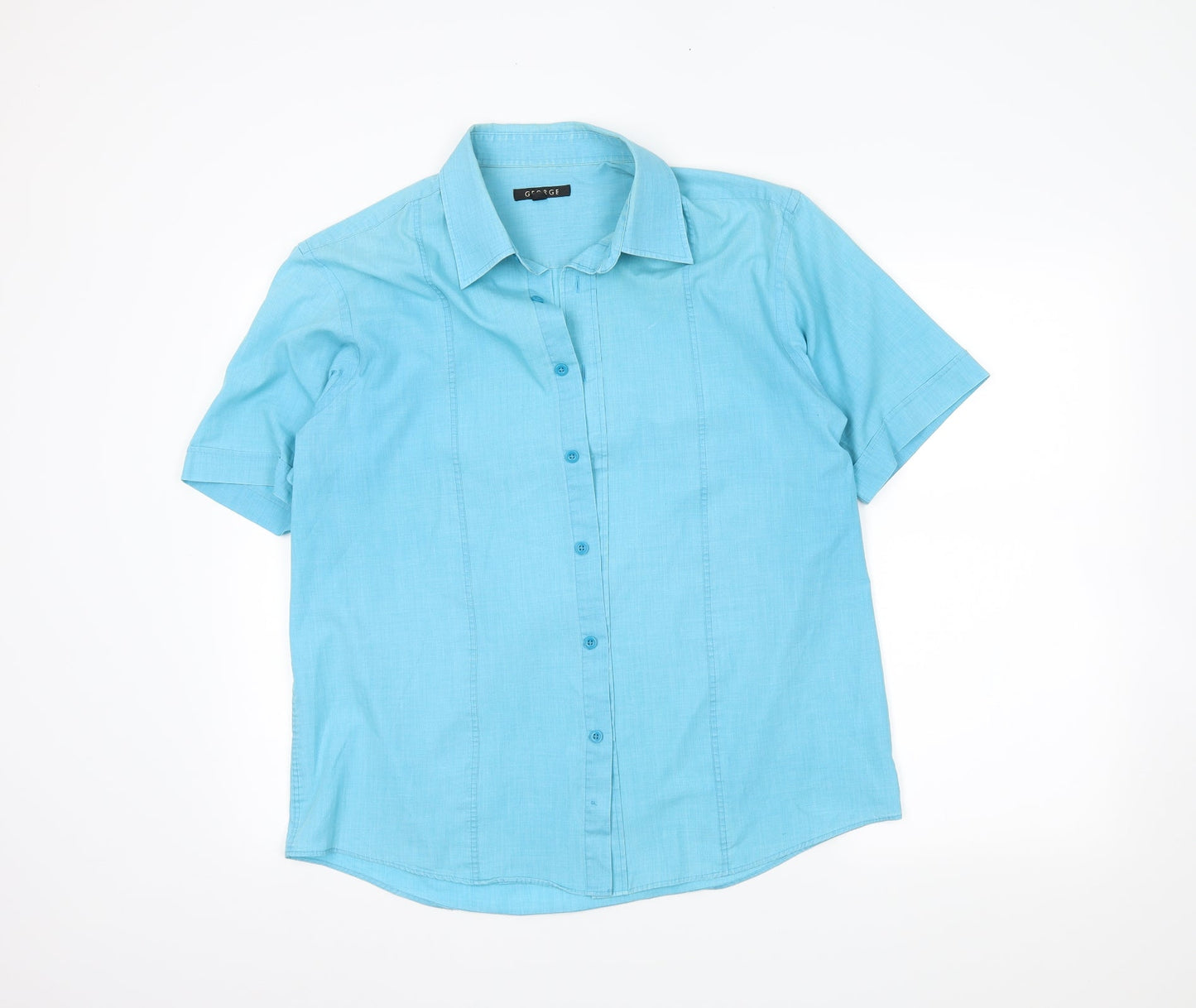 George Womens Blue   Basic Button-Up Size L