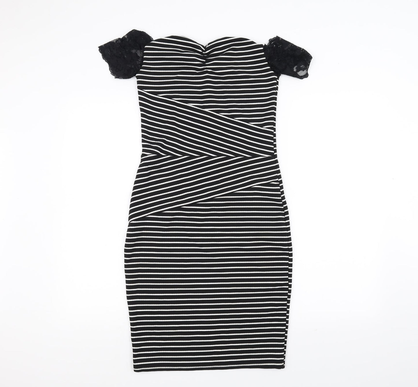 Dreams Womens Black Striped  Pencil Dress  Size 10