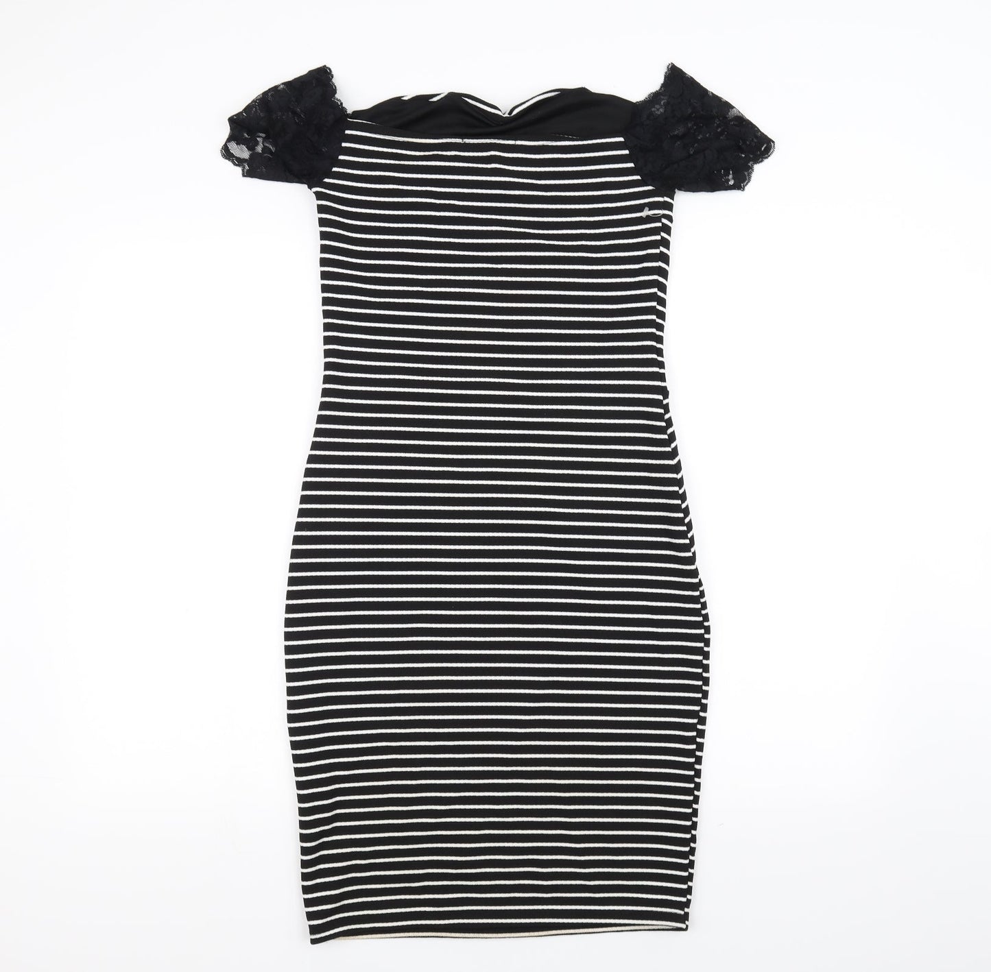Dreams Womens Black Striped  Pencil Dress  Size 10