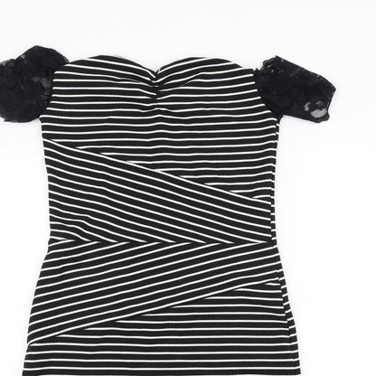 Dreams Womens Black Striped  Pencil Dress  Size 10