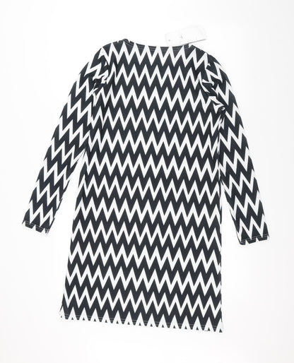 Malabay Womens Black Striped  Pullover Jumper Size 8