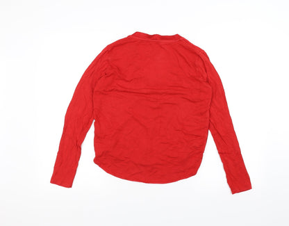 Womens UK Size 12 Red Herring Red Basic T-Shirt