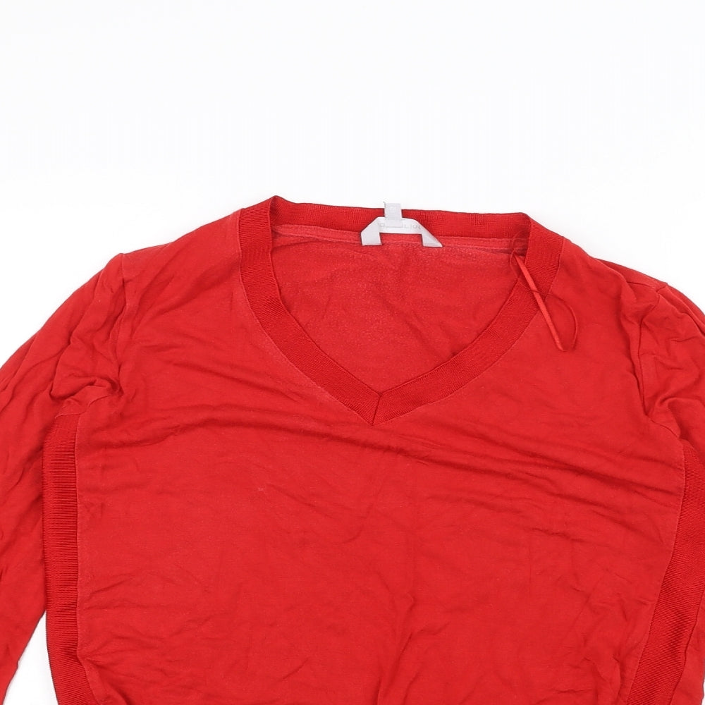 Womens UK Size 12 Red Herring Red Basic T-Shirt