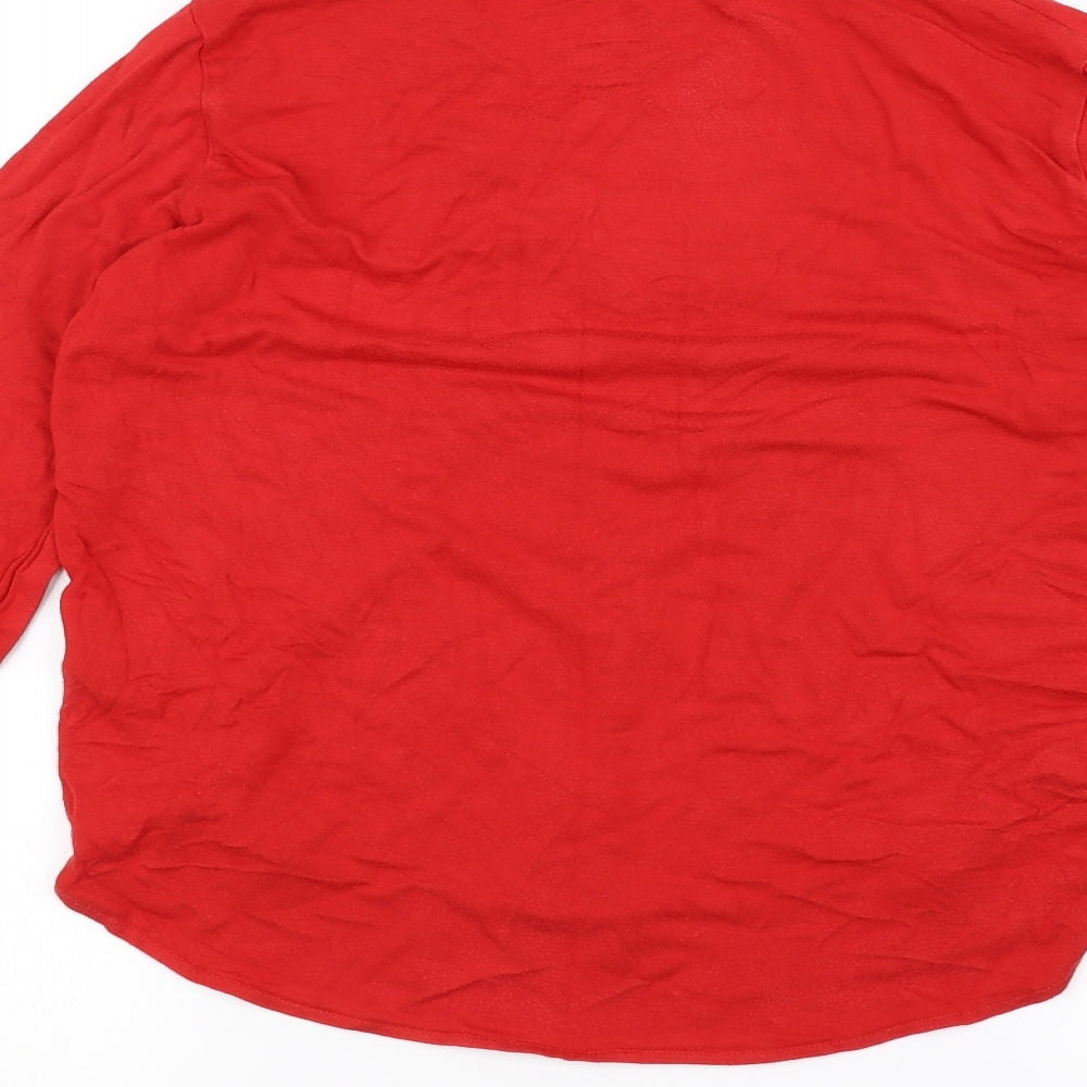 Womens UK Size 12 Red Herring Red Basic T-Shirt