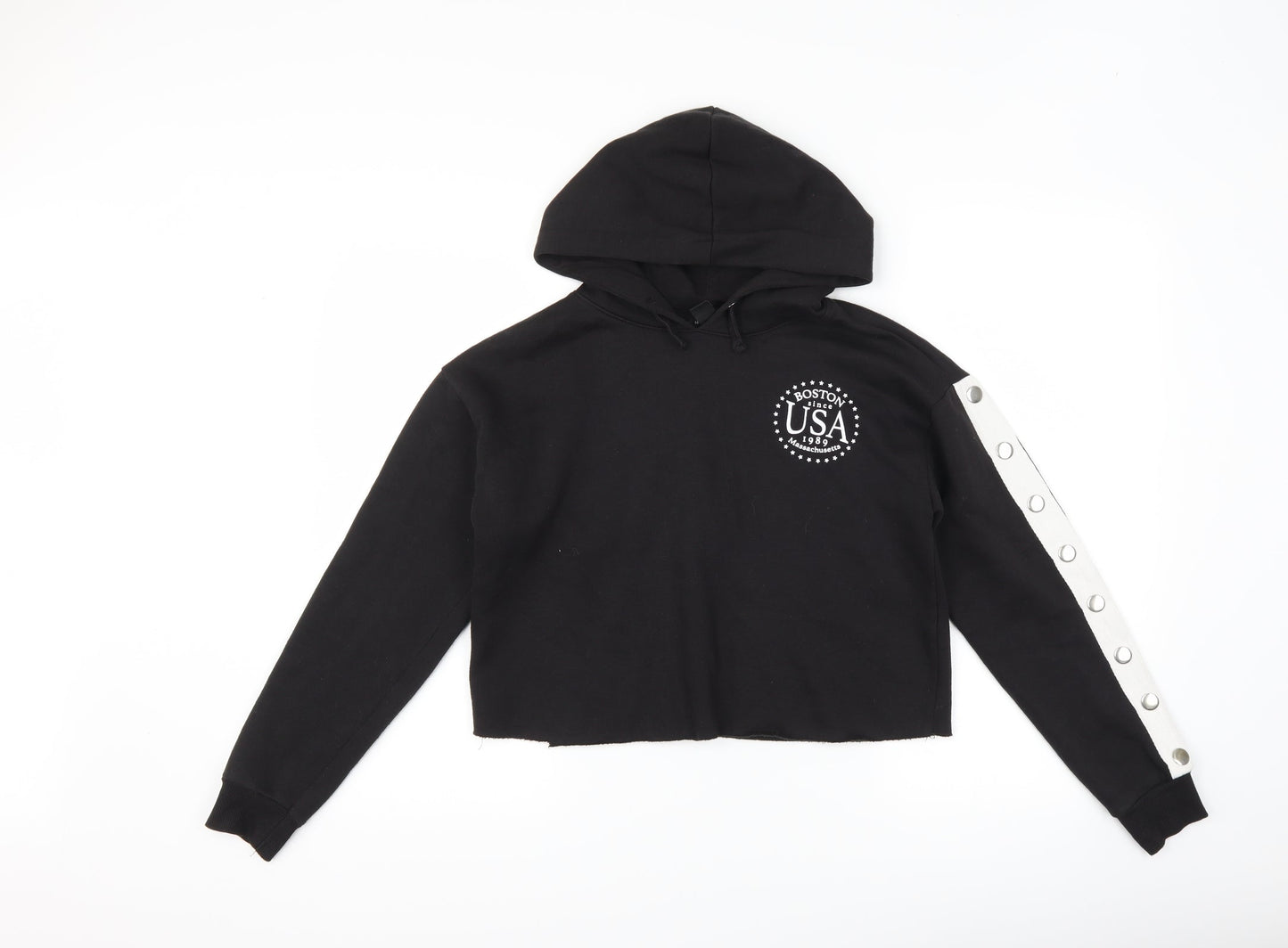 New Look Girls Black Striped  Pullover Hoodie Size 12-13 Years  - usa