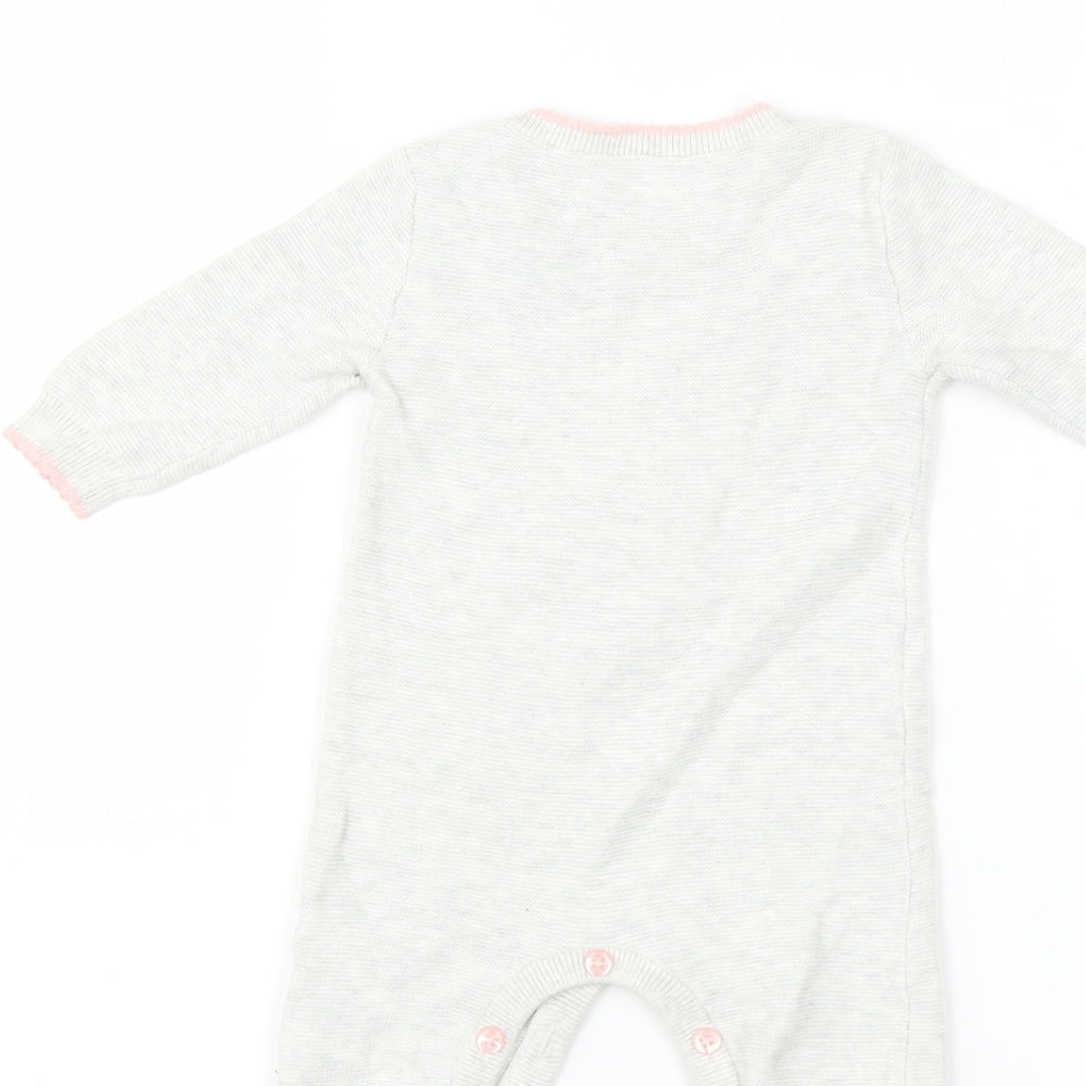 George Girls Grey   Babygrow One-Piece Size 0-3 Months  - Unicorns