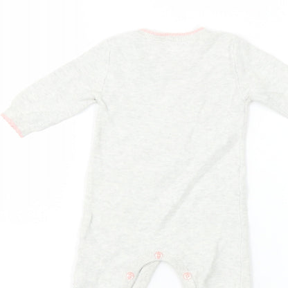 George Girls Grey   Babygrow One-Piece Size 0-3 Months  - Unicorns