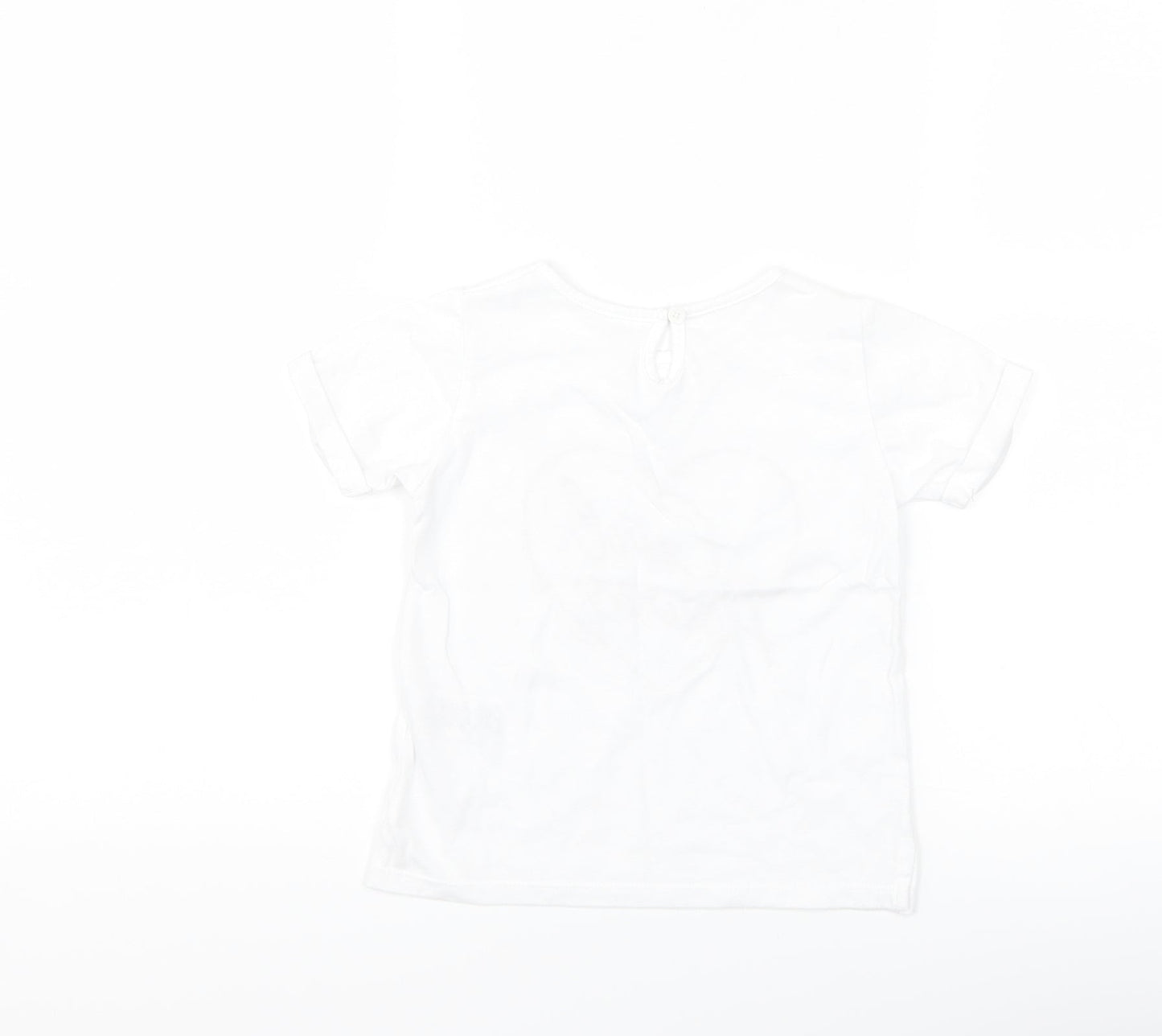 Matalan Girls White   Basic T-Shirt Size 2-3 Years  - girl power