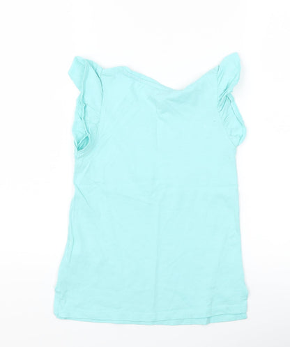 Chelsea's corner Girls Blue   Basic T-Shirt Size 6-7 Years  - rainbow
