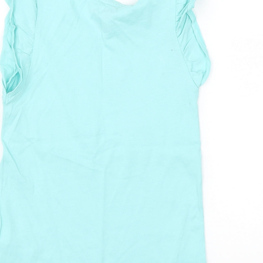 Chelsea's corner Girls Blue   Basic T-Shirt Size 6-7 Years  - rainbow