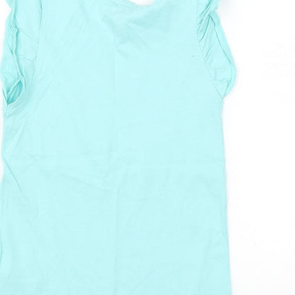 Chelsea's corner Girls Blue   Basic T-Shirt Size 6-7 Years  - rainbow