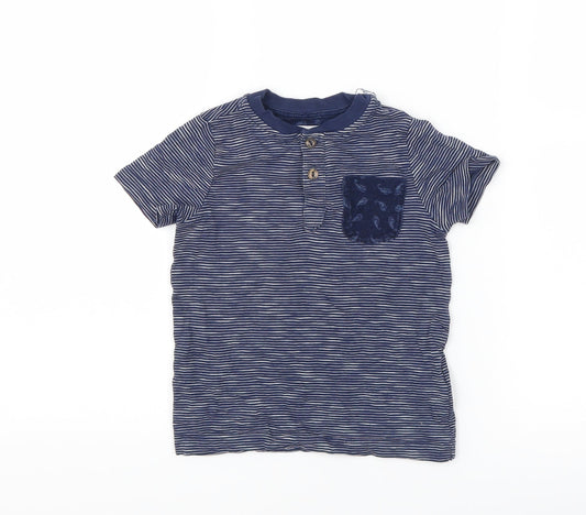 F&F Boys Blue Striped  Basic T-Shirt Size 12-18 Months