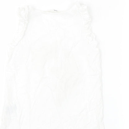H&M Girls White   Basic T-Shirt Size 7-8 Years  - unicorn