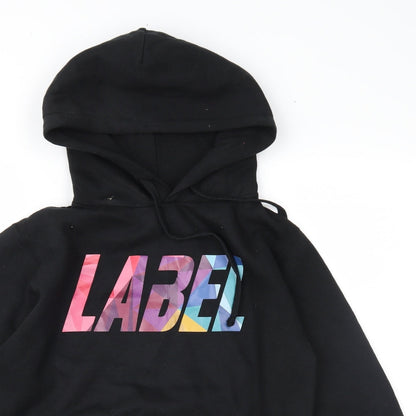 Label Mens Black   Pullover Hoodie Size XS