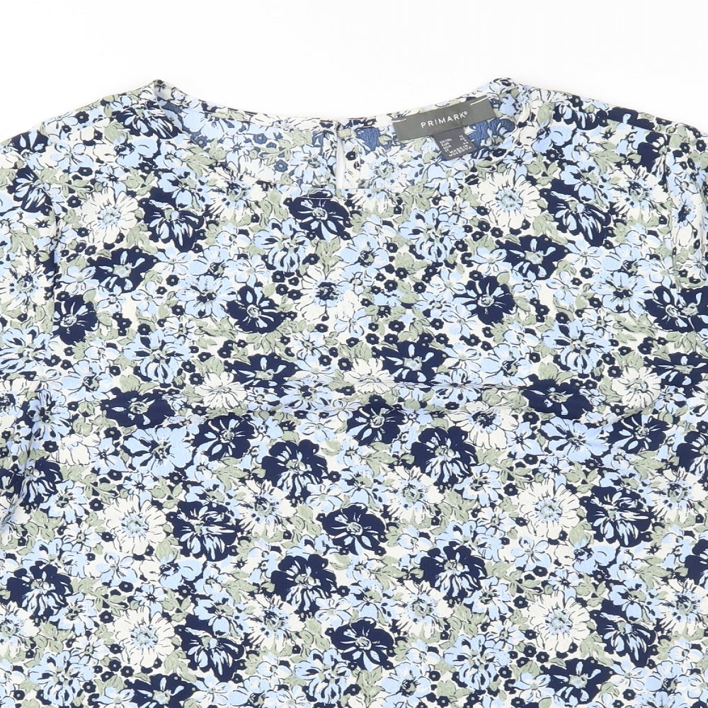 Primark Womens Blue Floral  Basic Blouse Size 12