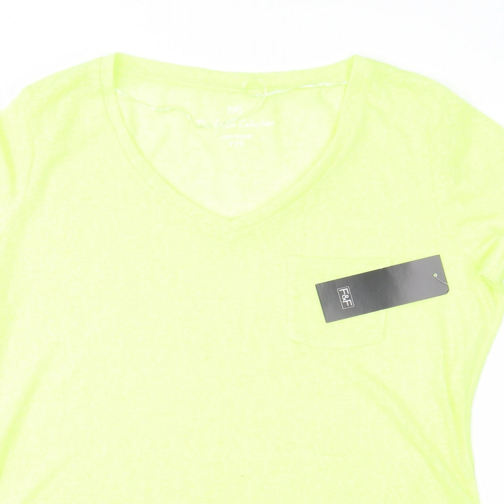 F&F Womens Green  Jersey Basic T-Shirt Size 12